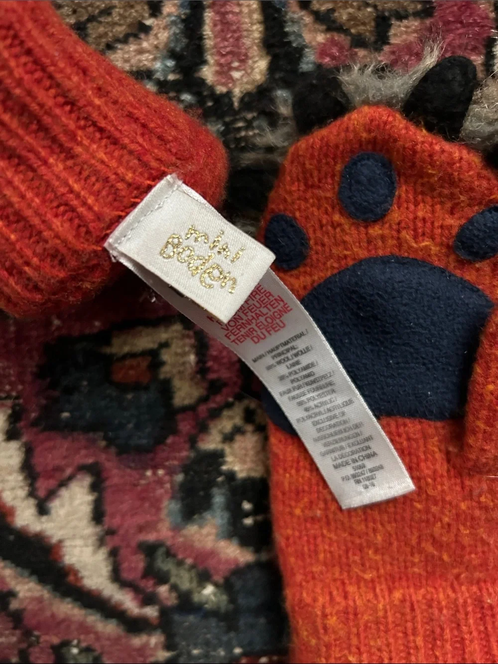 Mini Boden x Roald Dahl Furry Monster Mittens